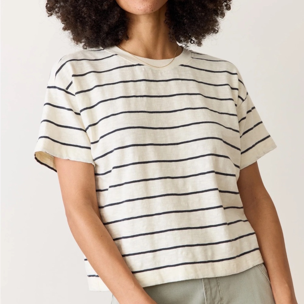 Sadie Vintage Slub Crop Tee Medium